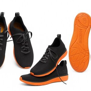 Hoka Black and Orange Athletic Shoes